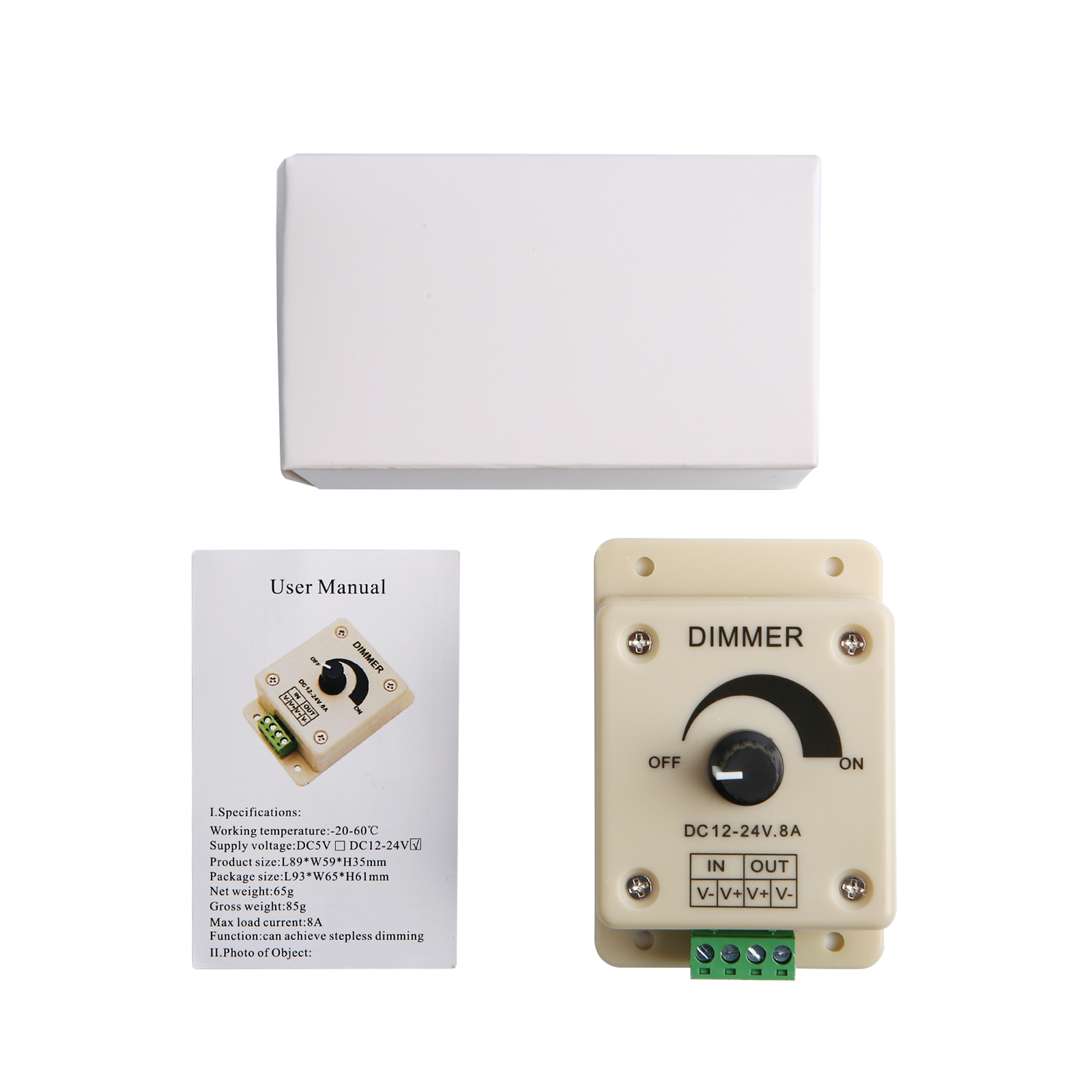 Регулируемый диммер для светодиодной лентый 12-24В 8А